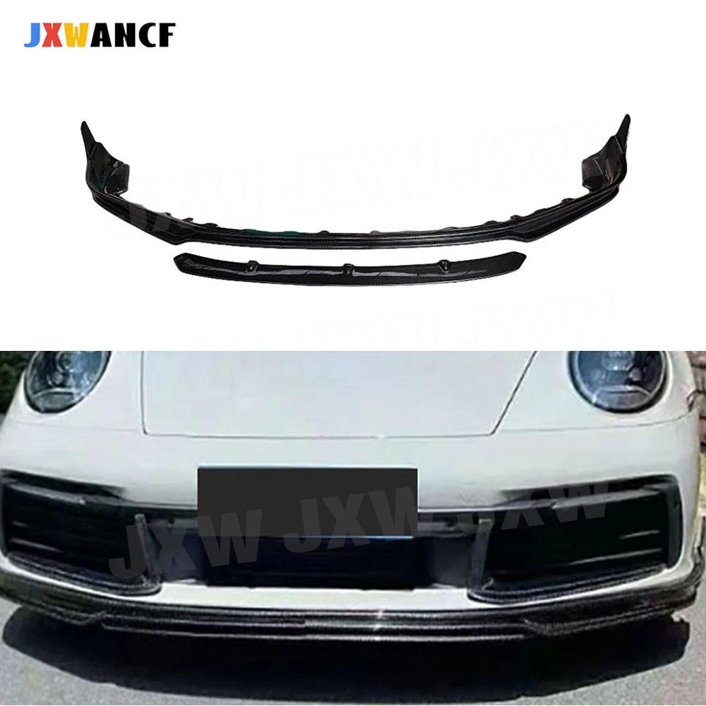 

JXWANCF Углеродное волокно FRP, передний бампер, спойлер на подбородок для Porsche 911 992 2022, расширение переднего бампера