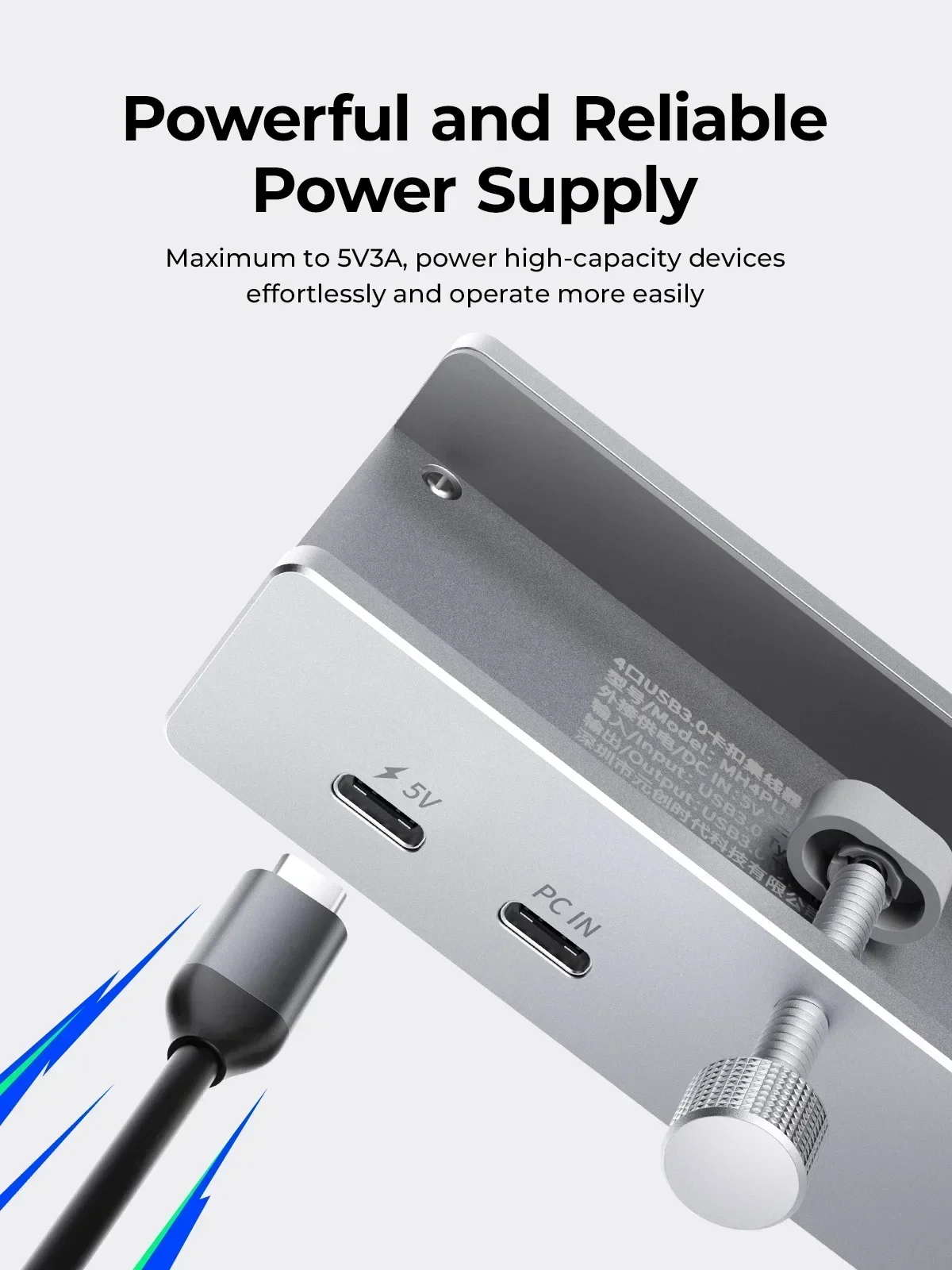 ORICO USB 3.2 HUB mit Power Super High Speed Expansion 10 GBPS Übertragung Geeignete Unterstützung SD/TF-Karte für Laptop-Zubehör