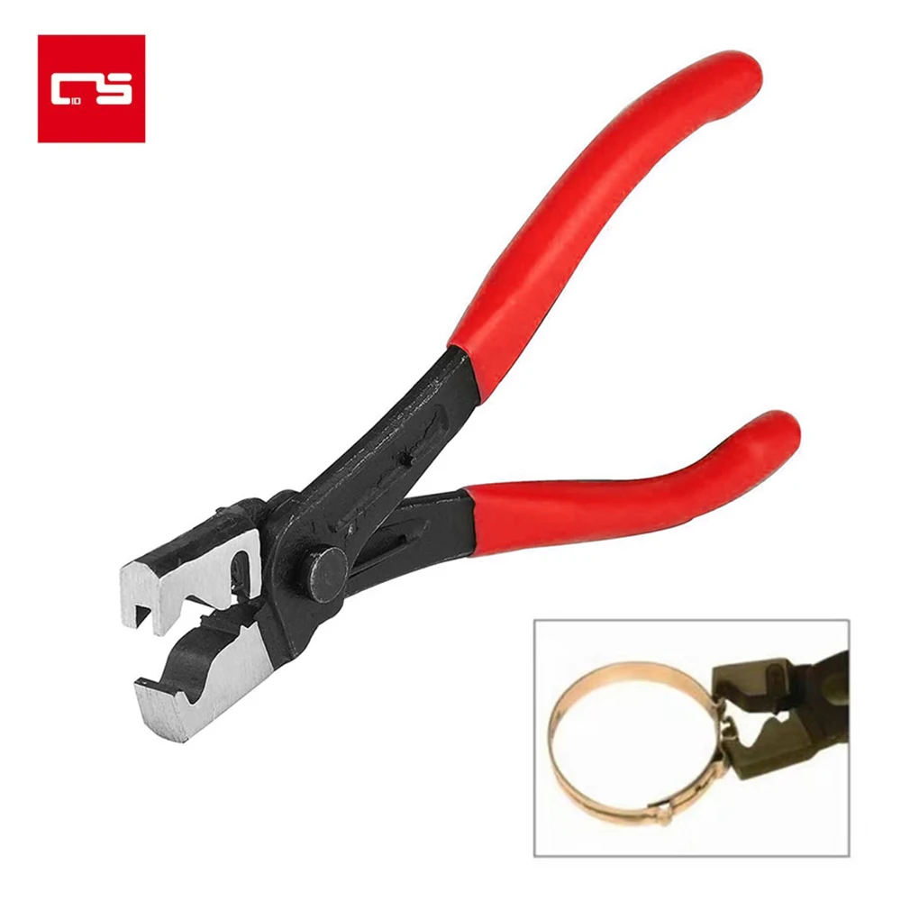 Car Hose Clamp Pliers for Auto Water Oil Pipe Hose Flat Band Ring Clamp Accessories Repair Tool Red Handle Pliers