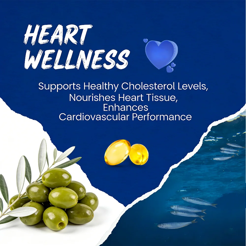 Omega 3 Fish Oil Softgels 800mg(280EPA+200DHA), Brain Heart Eye Immune Health, Enhances Concentration, Memory,Dietery Supplement