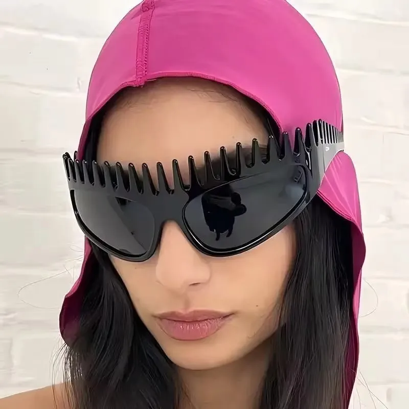 1Pc Women's Fashion Glasses New Style Personality Quirky Exaggerated Headband Sunglasses High-End Trendy Street Style Daily Perf