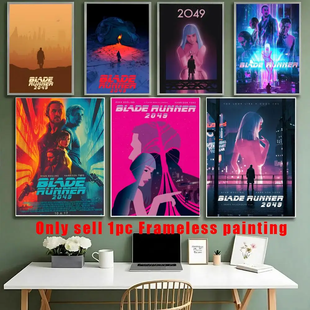 Movie B-Blade Runner 2049 Poster HD Sticky Waterproof Art , Aesthetic Wall Decoration For Living Room Bedroom Bar Home