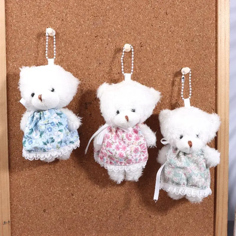 Cartoon Floral Rock Bär Plüsch-schlüsselanhänger Ausgestopften Bären Puppe Schlüsselring Paar Schlüssel Halter Tasche Anhänger Rucksack Hängen Dekor Geschenke