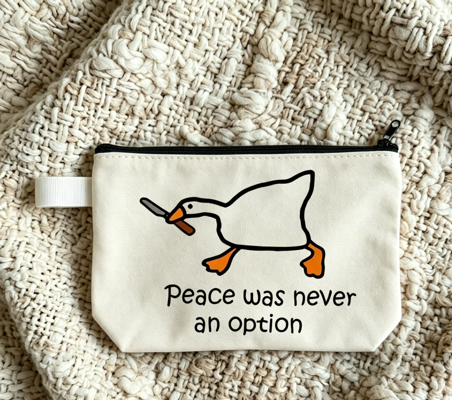 Cute Duck Makeup Bag Funny Duck Stationery Storage Bag Portable Travel Sunglasses Lipstick Storage Unisex Teacher-Student Gift