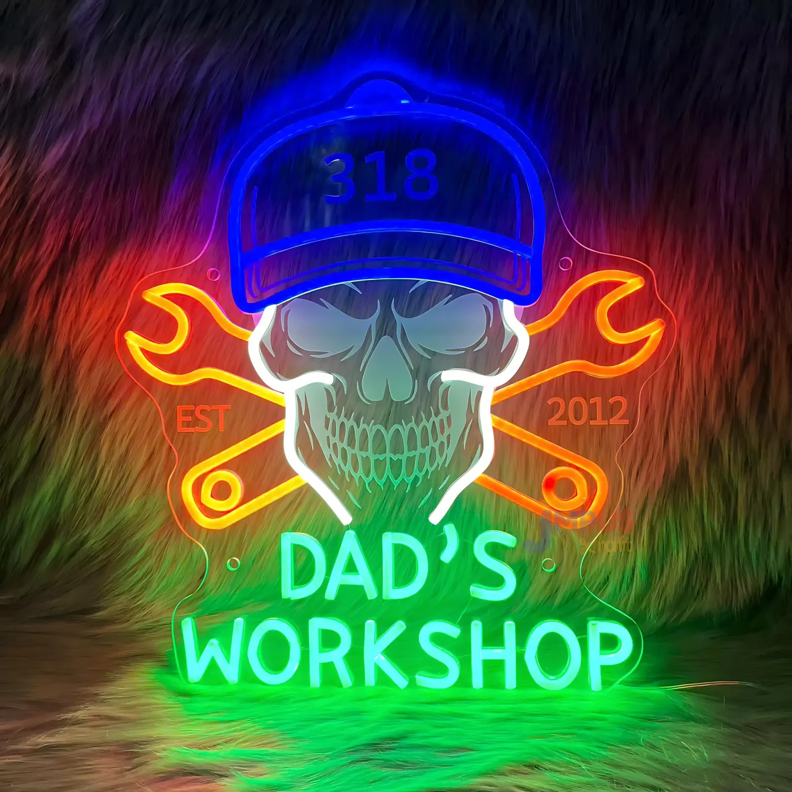 Custom Name Garage Neon Sign, Personalized Garage Led Sign, Man Cave Decor, Workshop Car Sign, Gift for Him, Gift for Dad, Garag image 10
