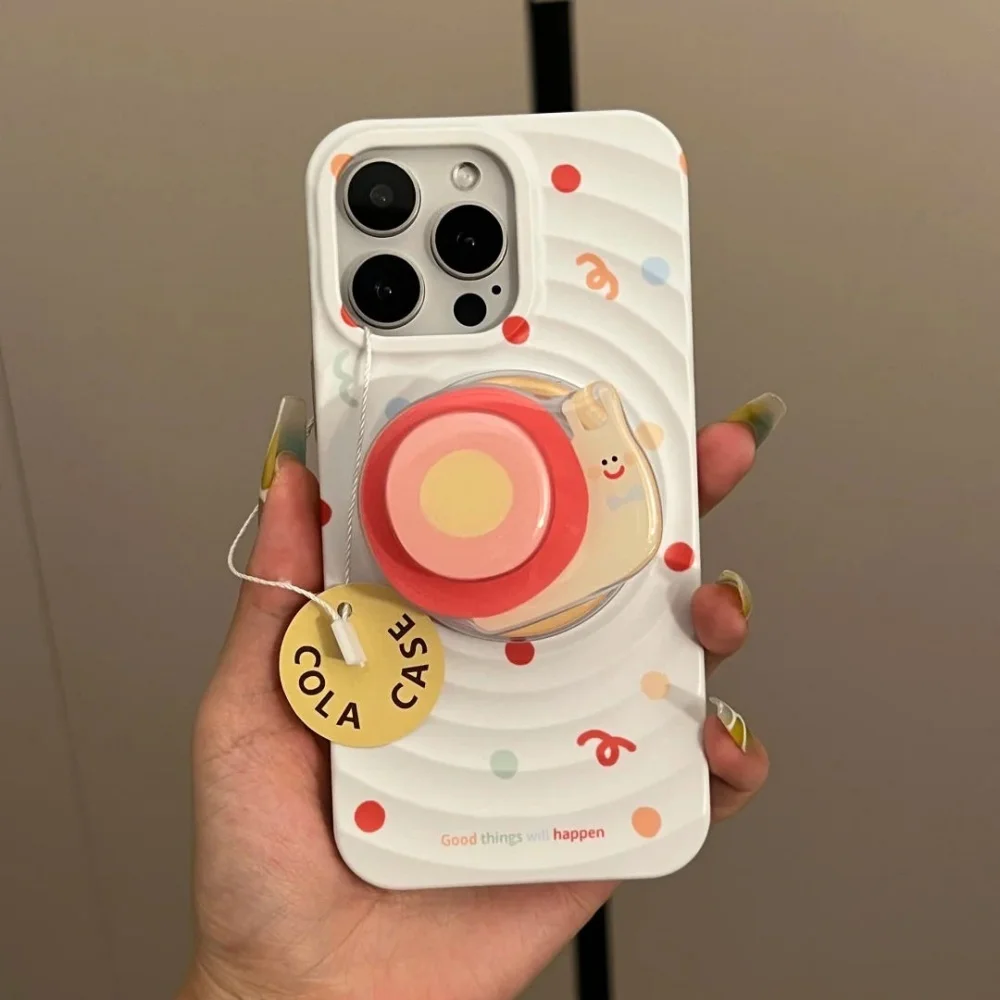 

Корейский мультяшный милый поворотный кронштейн с улиткой Griptok для iPhone 15, Samsung, универсальные аксессуары, держатель для телефона, подставка Tok