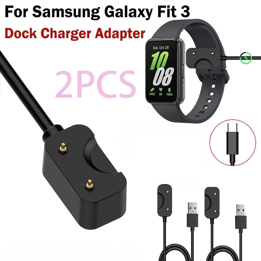 2 Pack for Samsung Galaxy Watch Fit 3 SM-R390 USB-C Smartwatch Charger Replacement Charger