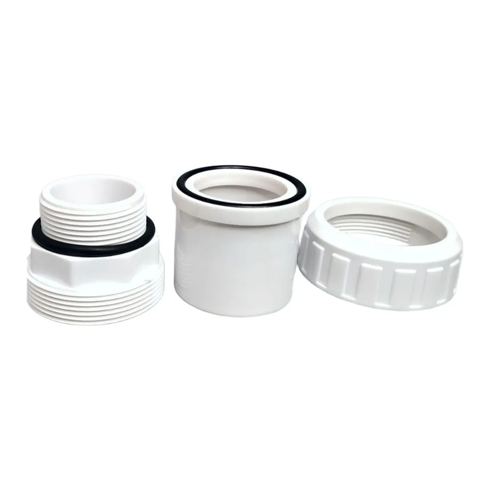 PVC Union Fitting for Sand Filter Inlet Outlet Connections Supporting Both 1.5 inch and 2 inch Pipe Sizes in Pool Maintenance