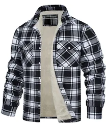 2024 Winter New Fleece Warm Jacket Fashion Collar Checkered Single Breasted Loose Casual Jacket