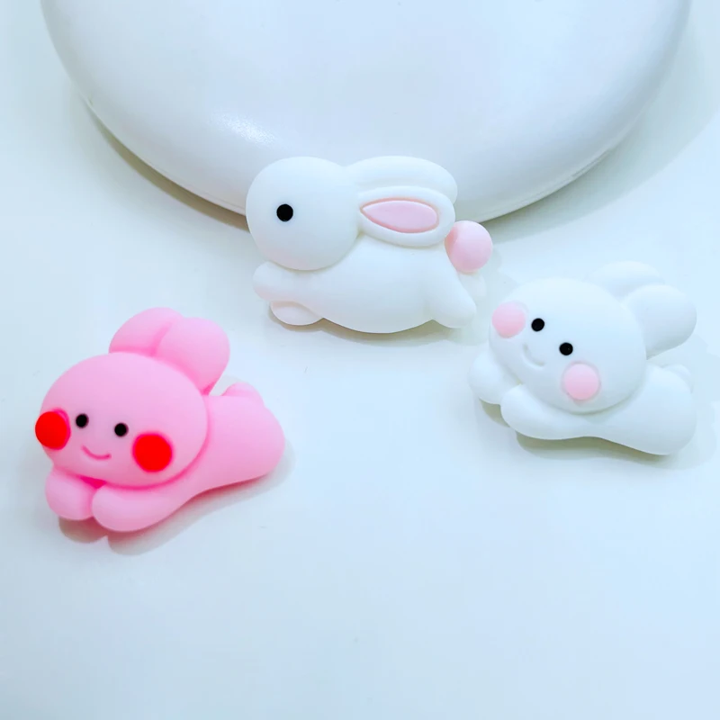 

10Pcs New Cute Resin Cartoon Animal Rabbit Flat Back Cabochon Scrapbook Kawaii DIY Embellishments Charm Decorate Accessories F41