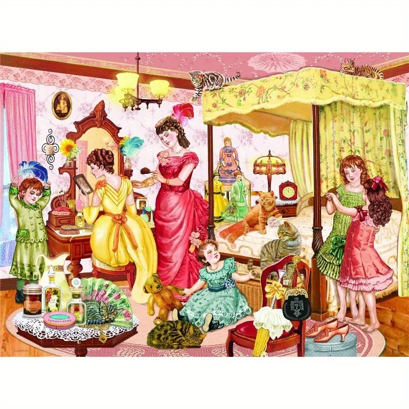 Adulto 1000pcs Puzzle di carta bellezza nel Boudoir Cartoon Jigsaw gioco educativo Wall Display Festival regali giocattolo antistress