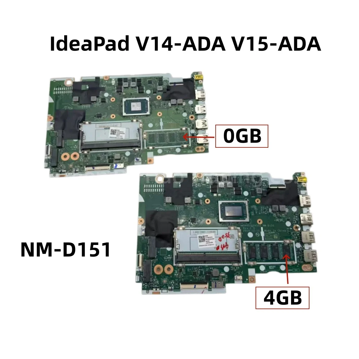 NM-D151 para Lenovo IdeaPad V14-ADA V15-ADA placa base para ordenador portátil con Athlon 3020E 3150 R3-3250 R5-3500 CPU 4GB-RAM FRU:5B20S44347