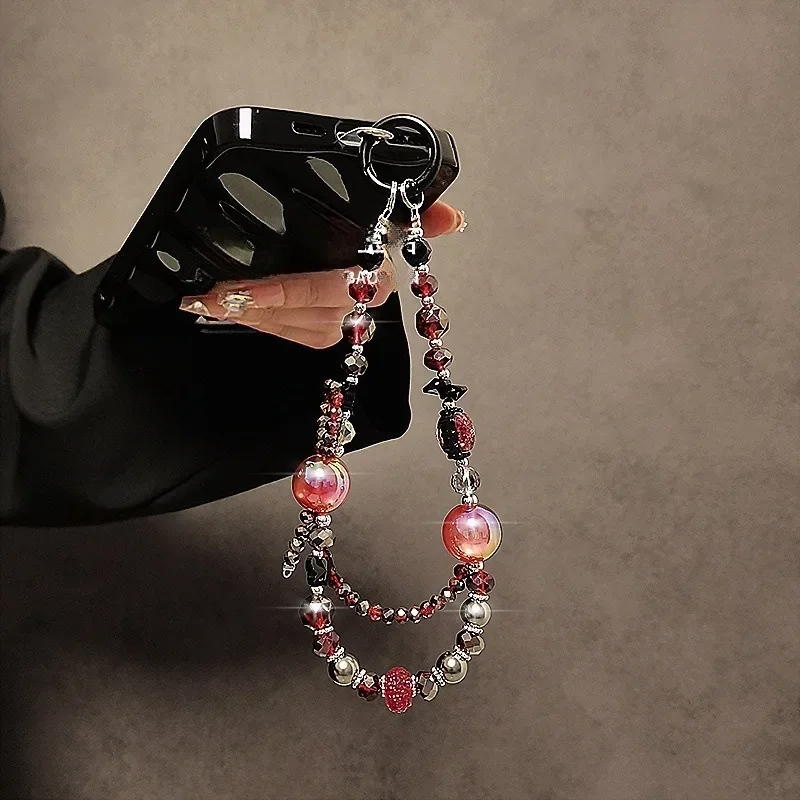 الفاخرة الراقية عين القط كريستال مطرز مزدوج قضية الهاتف المحمول قلادة سلسلة اليد مجوهرات عصرية الإكسسوار للهواتف الذكية #2