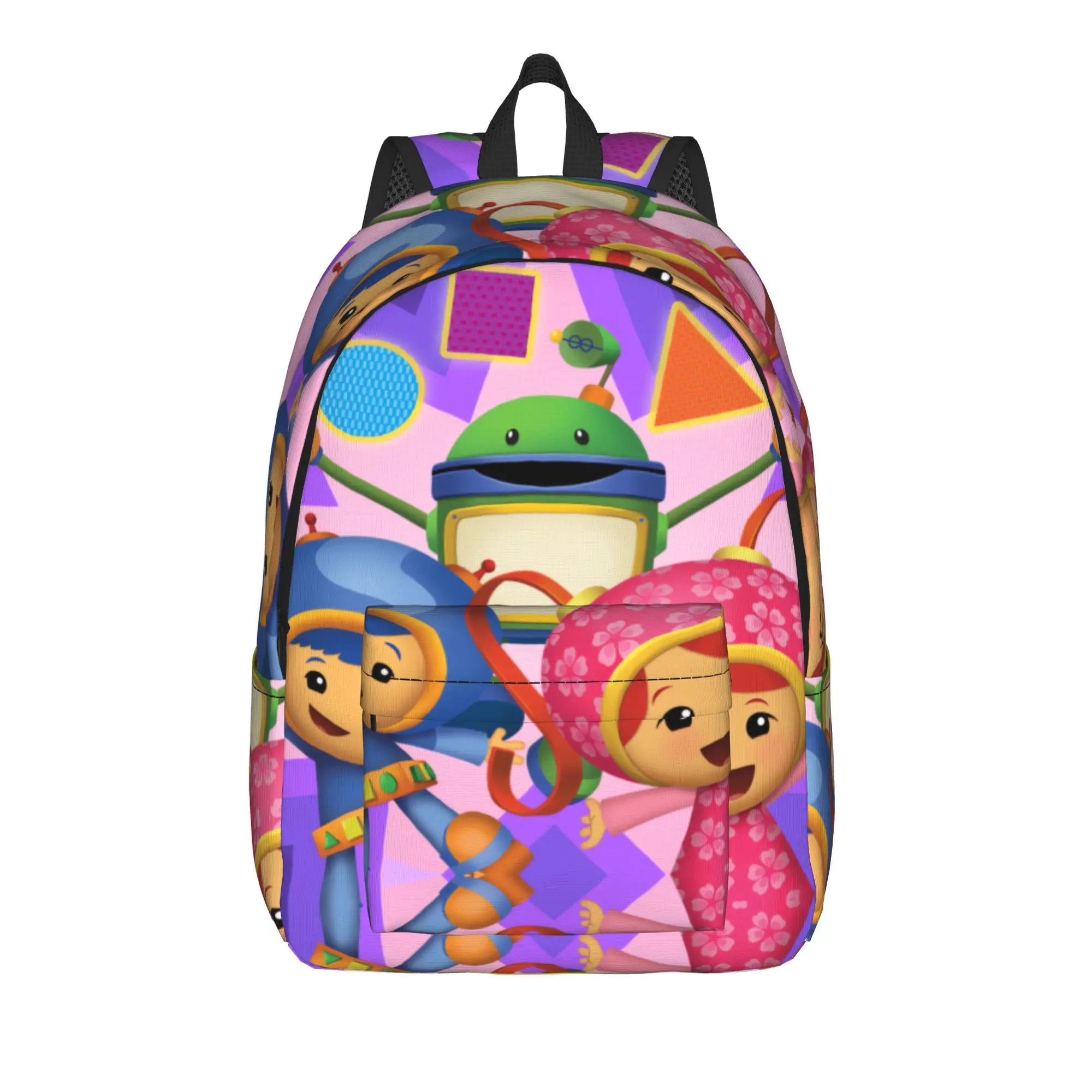 Color Shape Team Umizoomi Backpack Men  Durable Backpacks Polyester Aesthetic School Bags Outdoor Design Rucksack