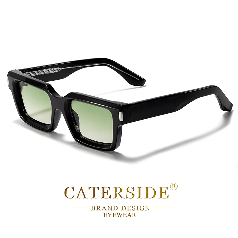 CATERSIDE Vintage Punk Herren Quadratische Sonnenbrille Markendesign Sonnenbrille mit kleinem Rahmen Party Reisebrille Geschenk Ideale Wahl – Detail 11