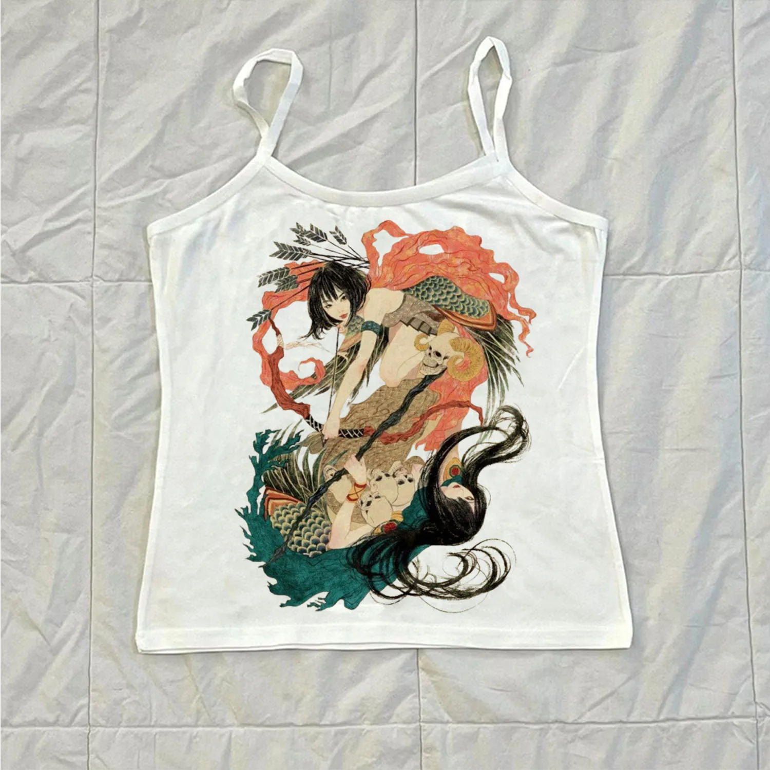 

Harajuku Y2K стиль готический эмо девушка укороченный топ фея уличное украшение тело детский жилет ретро женский эстетический принт мусорный горшок рок