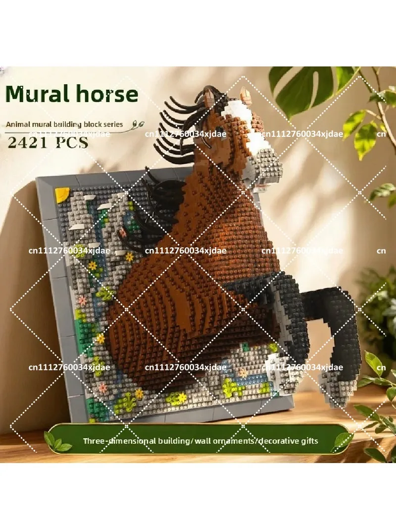 3D Pixel Art Mural Micro Building Blocks, Mosaic Puzzle Wall Decor Ornament Gift for Adults Kids