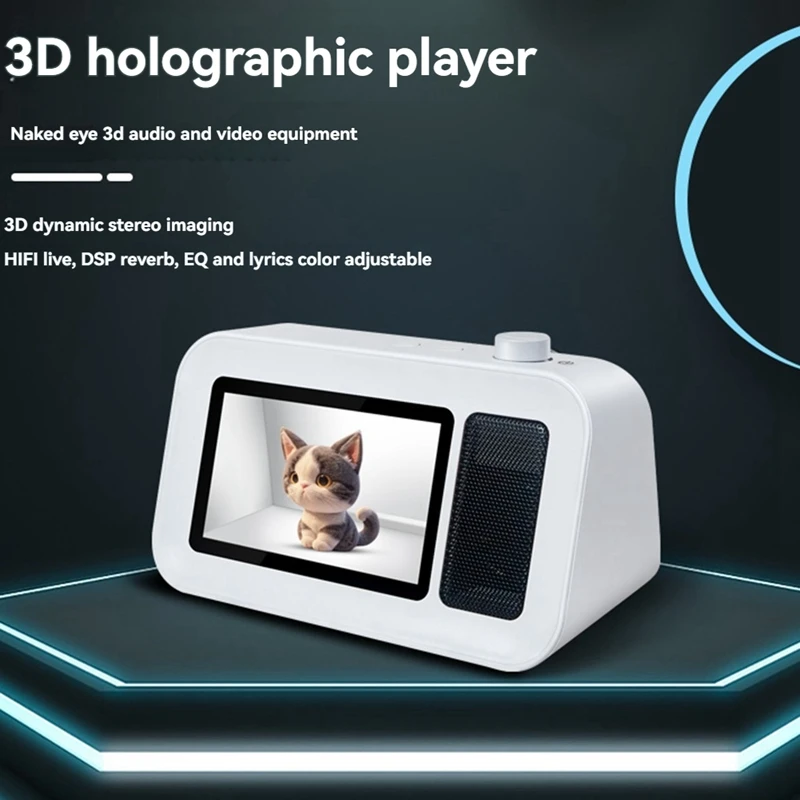 مشغل ثلاثي الأبعاد بلوتوث 5.2 مكبر صوت HIFI كلمات عائمة ديناميكية ثلاثية الأبعاد تصوير ستيريو ديناميكي مشغل إعلانات ثلاثي الأبعاد أ