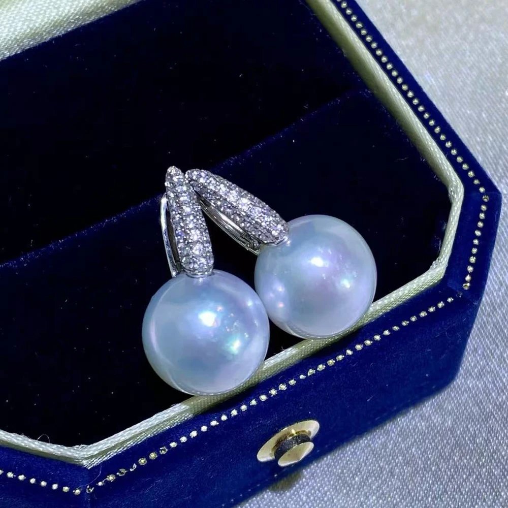 

4PCS DIY Pearl Accessories 925 Silver Stud Earrings Empty Holder, Fashion Gold Silver Earrings Holder, with 9-11mm Round Beads