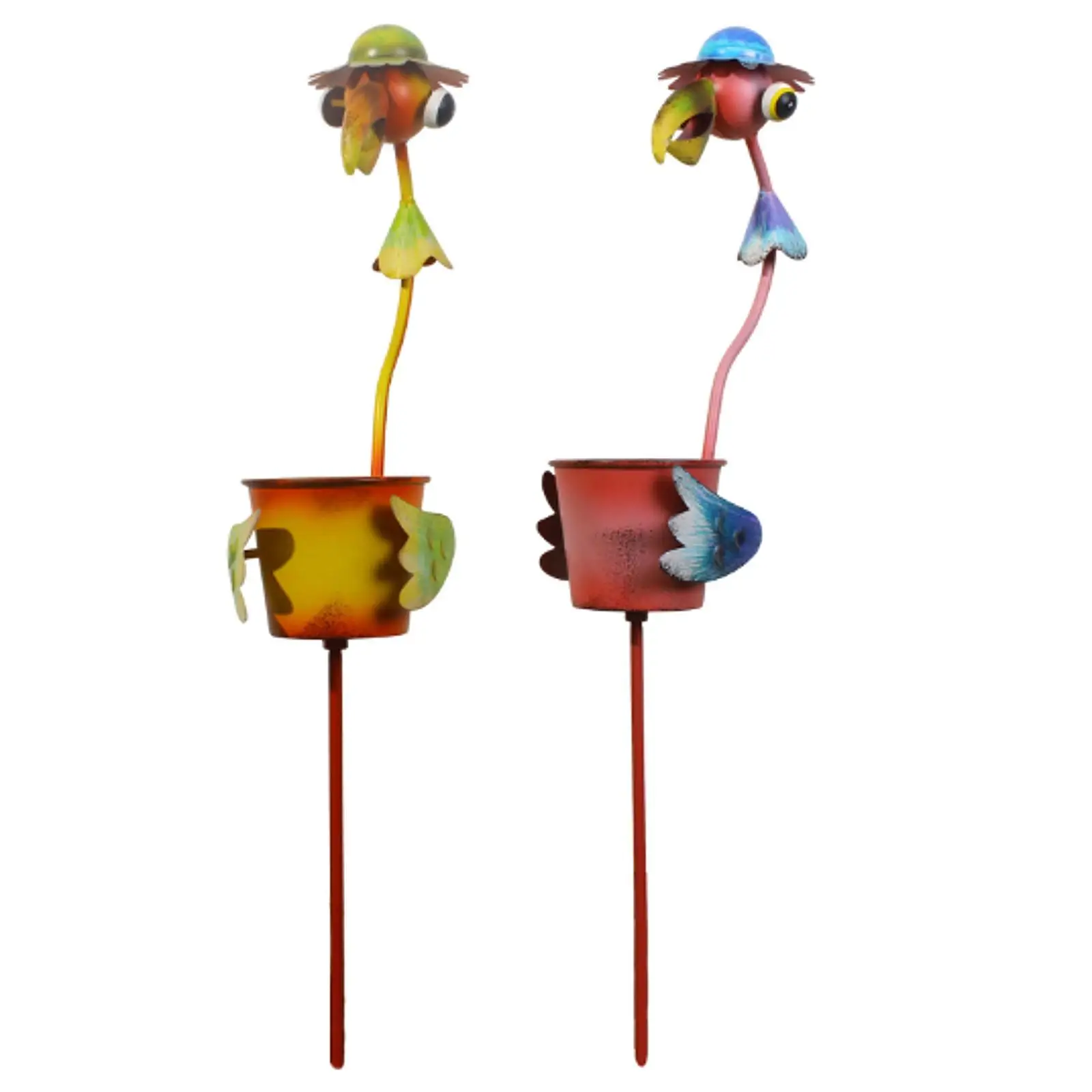 Cute Bird Flower Pot Garden Stake Lawn Figurine Decoration Flowerpot Planter