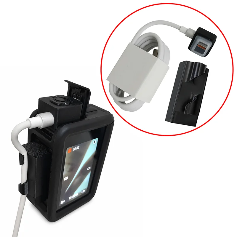 1Set For DJI A3 A4 A5Pro A6 Action Camera Splashproof Charging Cable 1-Meter Length USB to Type-C Port with Rainproof Side Cover