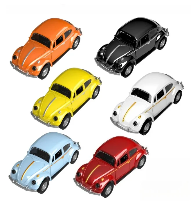 Mini Scale Diecast Metal Pull Back Action Drives Car Forward Car Model Toy for Gift/Kids