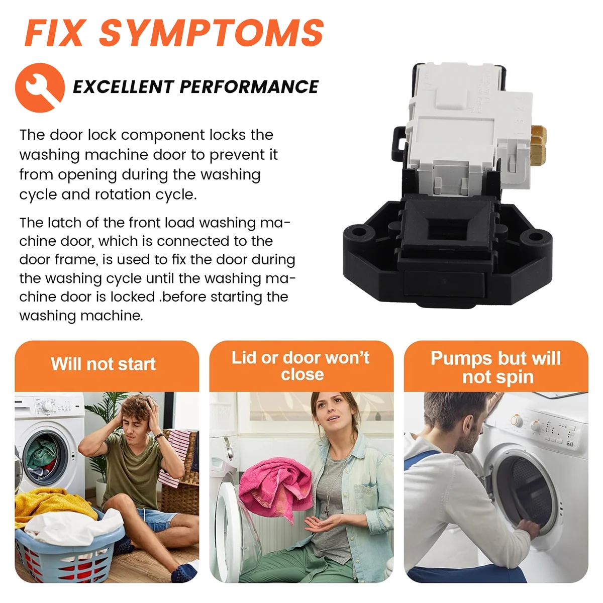 A01M para lavadora de tambor Haier XQG52-Q718 Q818 Q856 Q918 interruptor de microretardo cerradura de puerta T85 piezas de repuesto