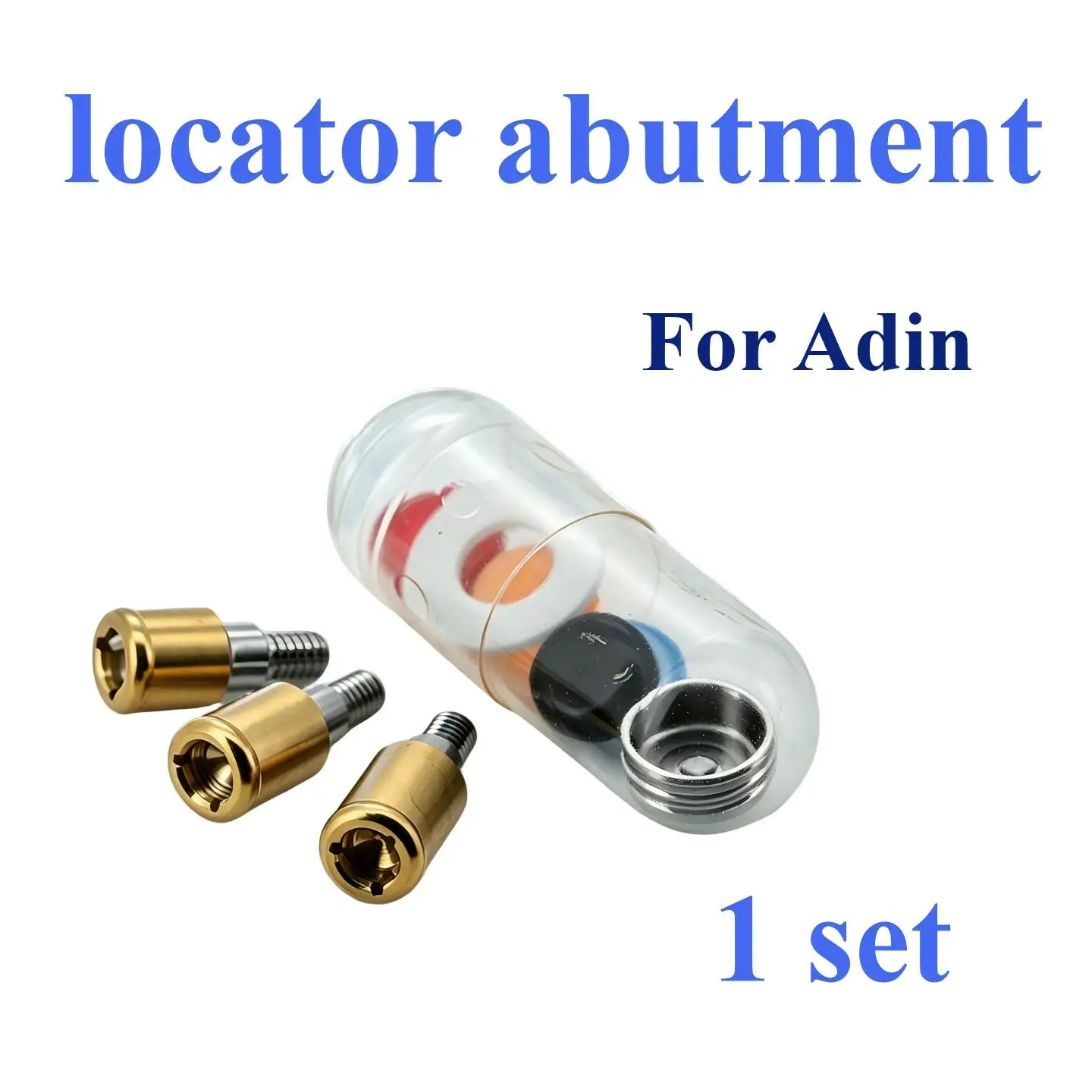 10Pcs Dental Implant Locator Abutments Compatible With Adin Internal Hex Titanium Overdenture Attachment Male Retentive Caps Set
