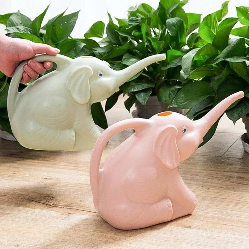 Cute Plastic Elephant Shape Watering Pot Can Plant Outdoor Irrigation Gardening Tools Equipment Garden Supplies Home Accessories