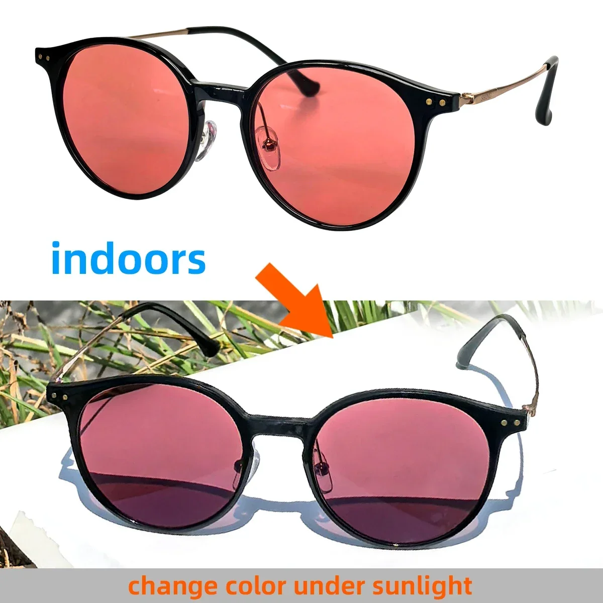 SHINU Titanium FL-41 Women Migraine Glasses Blue Green Light Blocking 480-520nm Anti Photophobia Tint Sunglasses UV400
