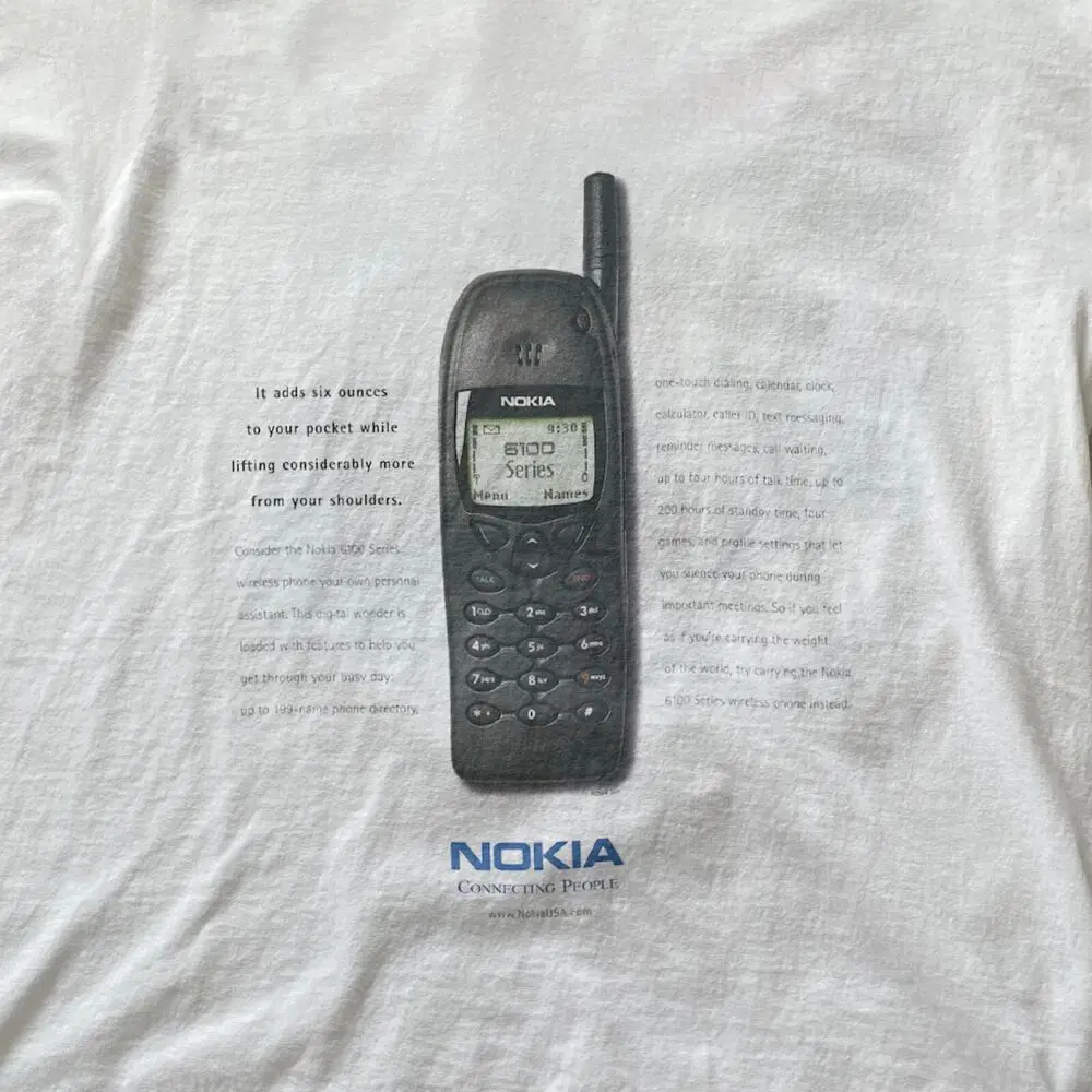 Old nokia ad campaign tee, Vintage Nokia T-Shirt, 2000s aesthetic, Retro promo