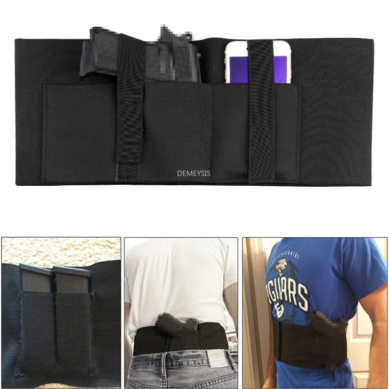 

Tactical Belly Band Gun Holster with Magazine Pouches Hunting Waist Pistol Holsters for Glock 17 19 22 23 Beretta M9 92 USP