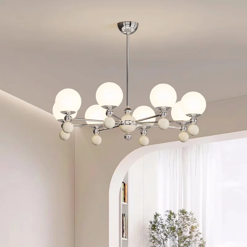 New Modern Full Spectrum Led Chandelier Health Eye Protect Chrome Pendant Lights Living Room Led