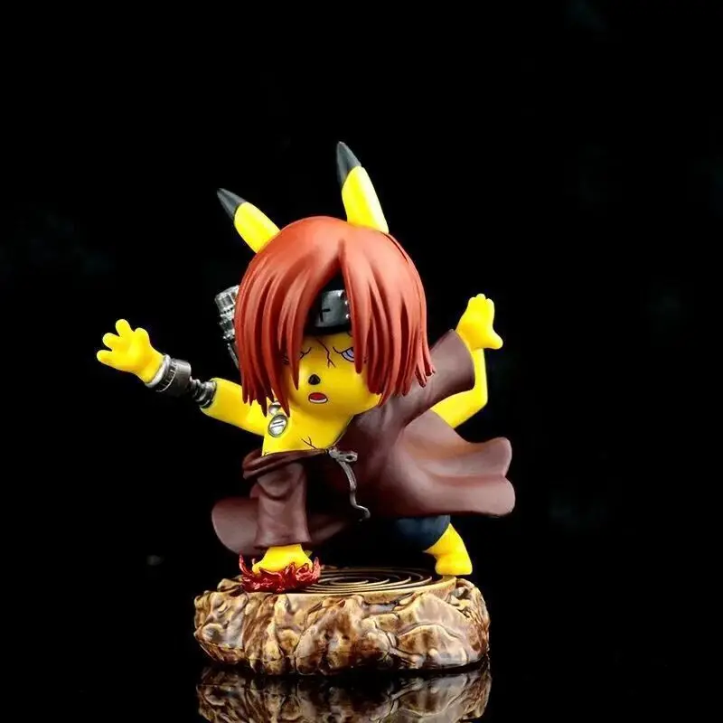 

Pikachu Cosplaying as Pain Nagato Figure, Creative Anime PVC Model for Car Dashboard, Cute Collectible Desktop Decor Gift​