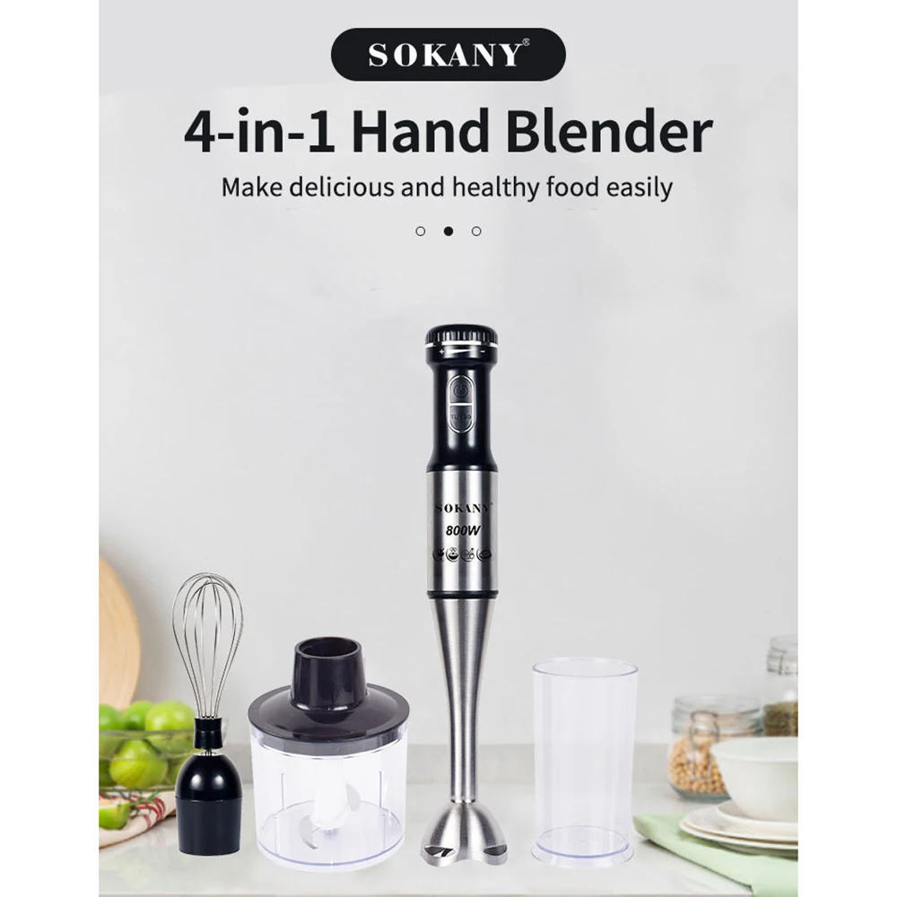 

Electric Blender for Kitchen Handheld Intelligent Stirring Bar Kit Baby Food Cooking Machine Milk Frother 4 In 1 Food Processor