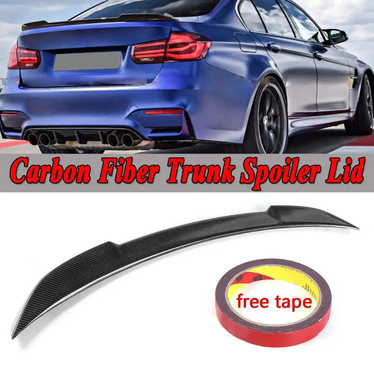 

Real Carbon Fiber Car Rear Trunk Boot Lip Spoiler Wing Extension For BMW F80 M3 2015-2018 F30 330i 340i 2013-2018 Wing Spoiler