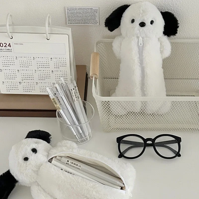 

Student Essential Spacious Cartoon Animal Pen Case | Adorable Little Bear Plush Girly Style, Practical Childlike Organizer