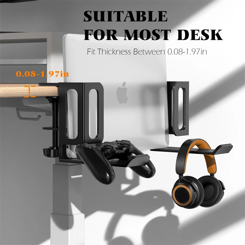 Table Sides Laptop Rack Cooling Stand Tray Desk Organizer Storage Laptop Holder Shelf for Ipad Under Desk Headphone File Hanging