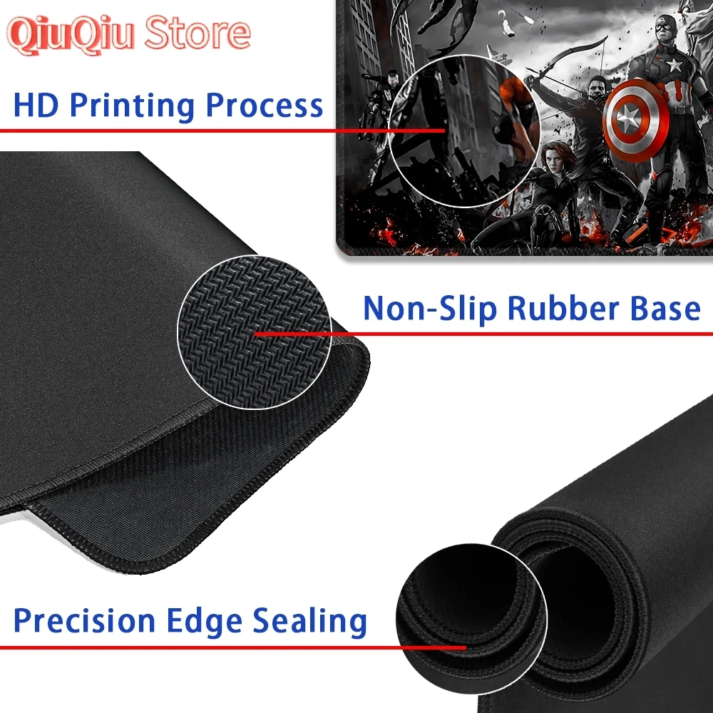 Miếng Lót Chuột Chơi Game Đen Marvel Gods War Mousepad Lớn Tùy Chỉnh Mở Rộng Miếng Lót Chuột Để Bàn Thảm
