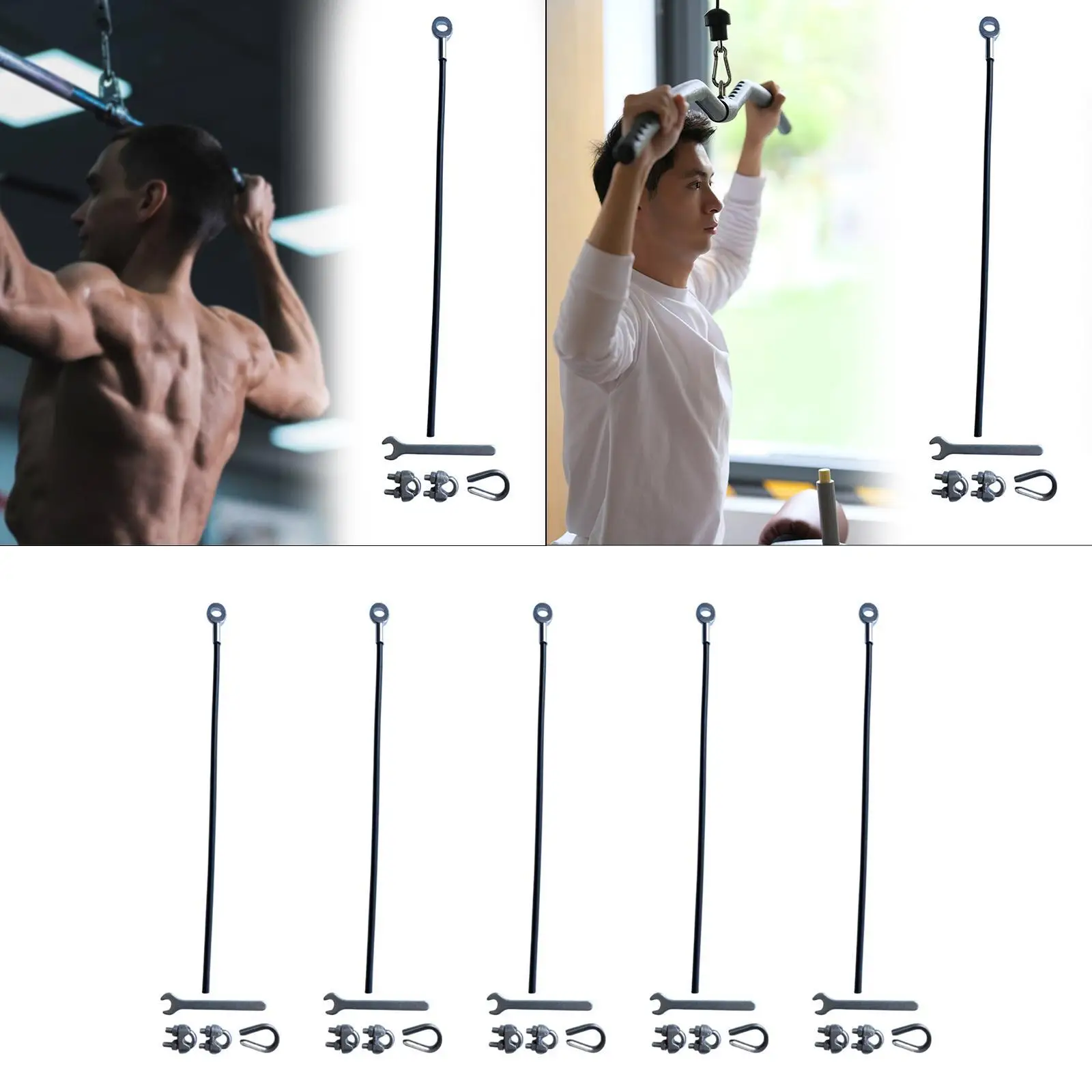 

Fitness Pulley System Cable 5mm DIY Workout Portable Heavy Duty Wrists Arms Forearms Training Pulley Attachment Extension Cable