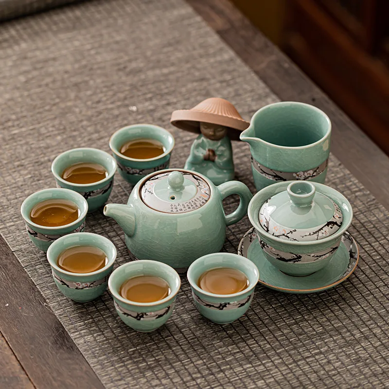 

Geyao Gongfu Tea Set Luxury Home Office Ceramic Teapot Teacups Tea Tray Complete Tea Set