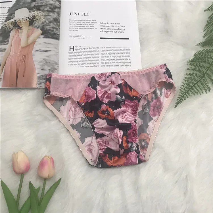 Man's Rose Flower Cute Sweet Panties Briefs BF Gifts LGBTQ Group Live Show Dance Costumes DJ Club FKK Party