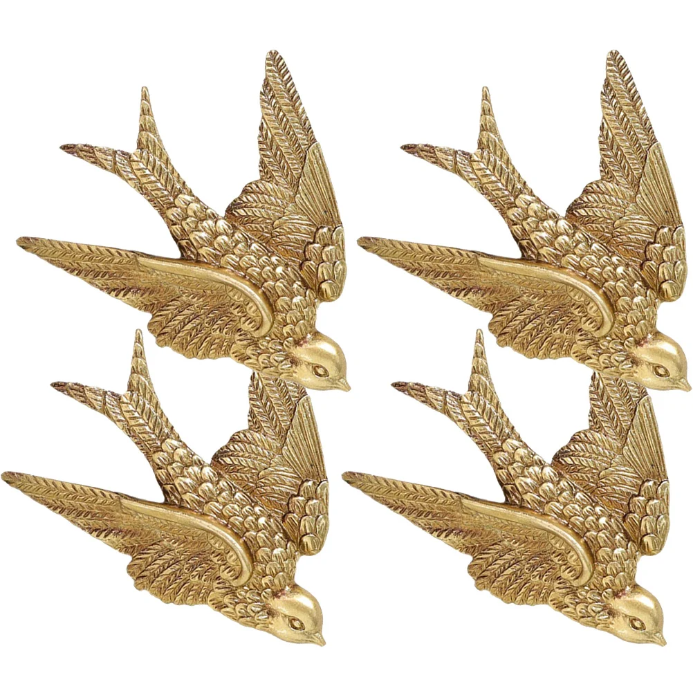 

4pcs Creative Wall Decor Swallow Sculptures Resin Bird Art For Living Room Bedroom Garden Indoor Outdoor Home Decor Wall