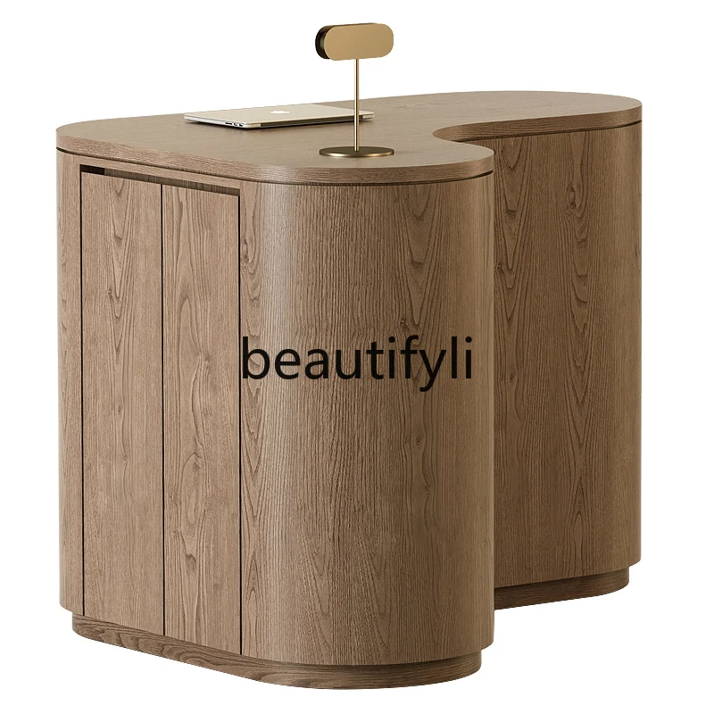 Small bar, heart-shaped rounded corners, creative reception desk, merchandise and beauty salon, small front desk