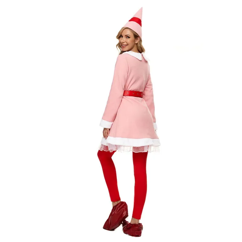 Costume de cosplay d\'elfe de copain de Noël vert trempé pour femmes et hommes, tenue de carnaval de Noël, robe de paupières, vêtements pour adultes,