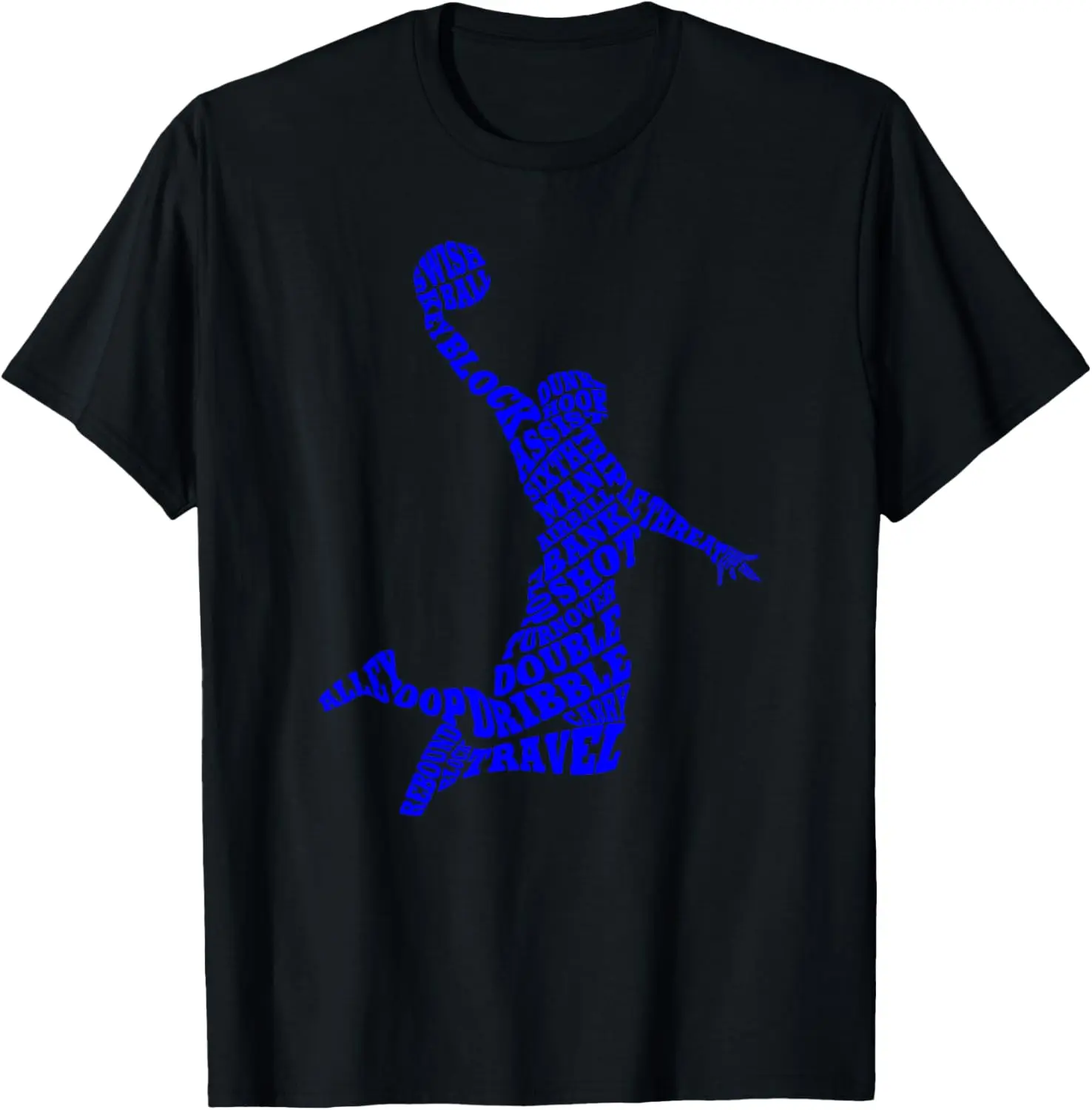 Basketball Player Typography Word Art T-Shirt