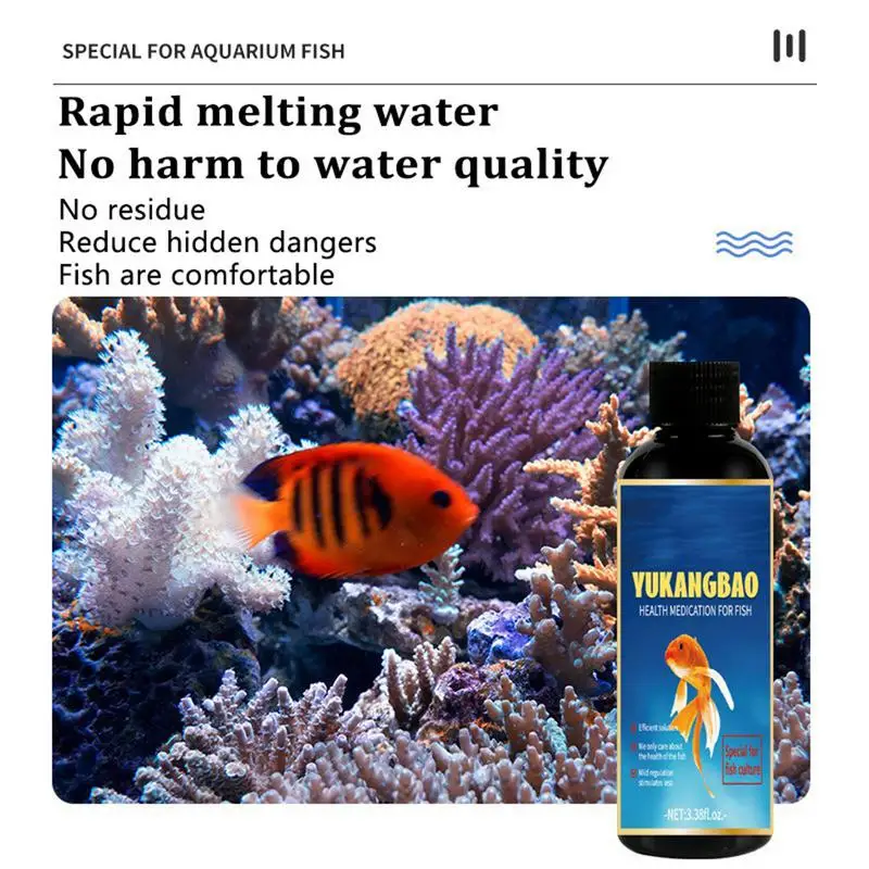 Fish Medicine For Freshwater 100ml Safe Fish Remedy Purify Aquarium Water For Algae Control, Aquarium Water Purification Agent