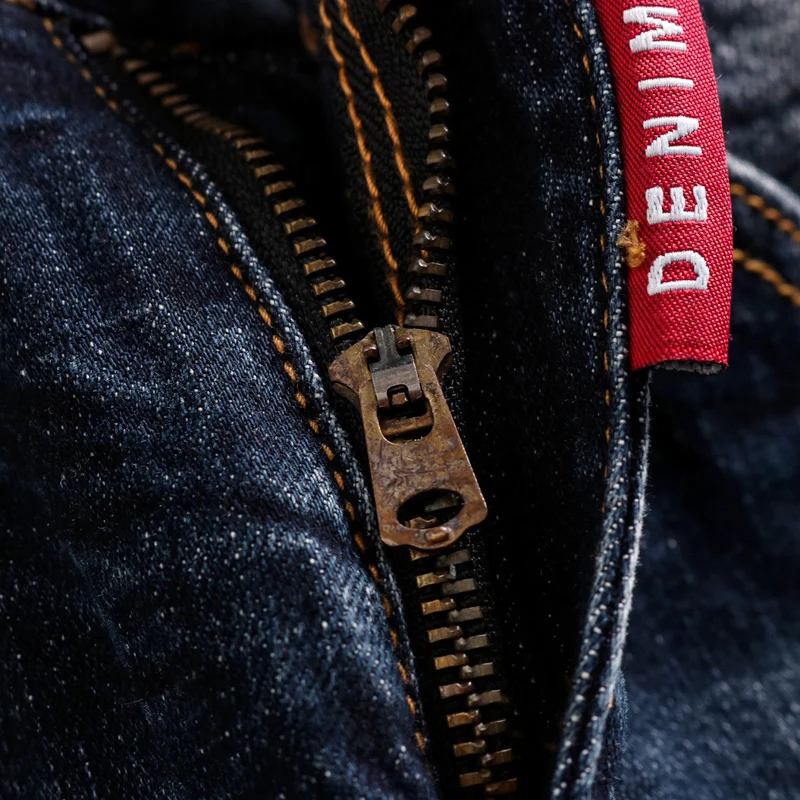 Street Fashion Men Jeans Retro Black Blue Stretch Spliced Slim Ripped Jeans Men Embroidery Designer Hip Hop Vintage Denim Pants
