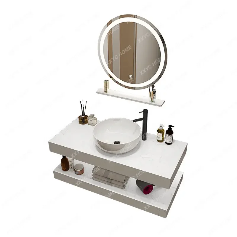 

Marble Washstand Bathroom Table Basin Sink Inter-Platform Basin Set Washbasin Cabinet Combination