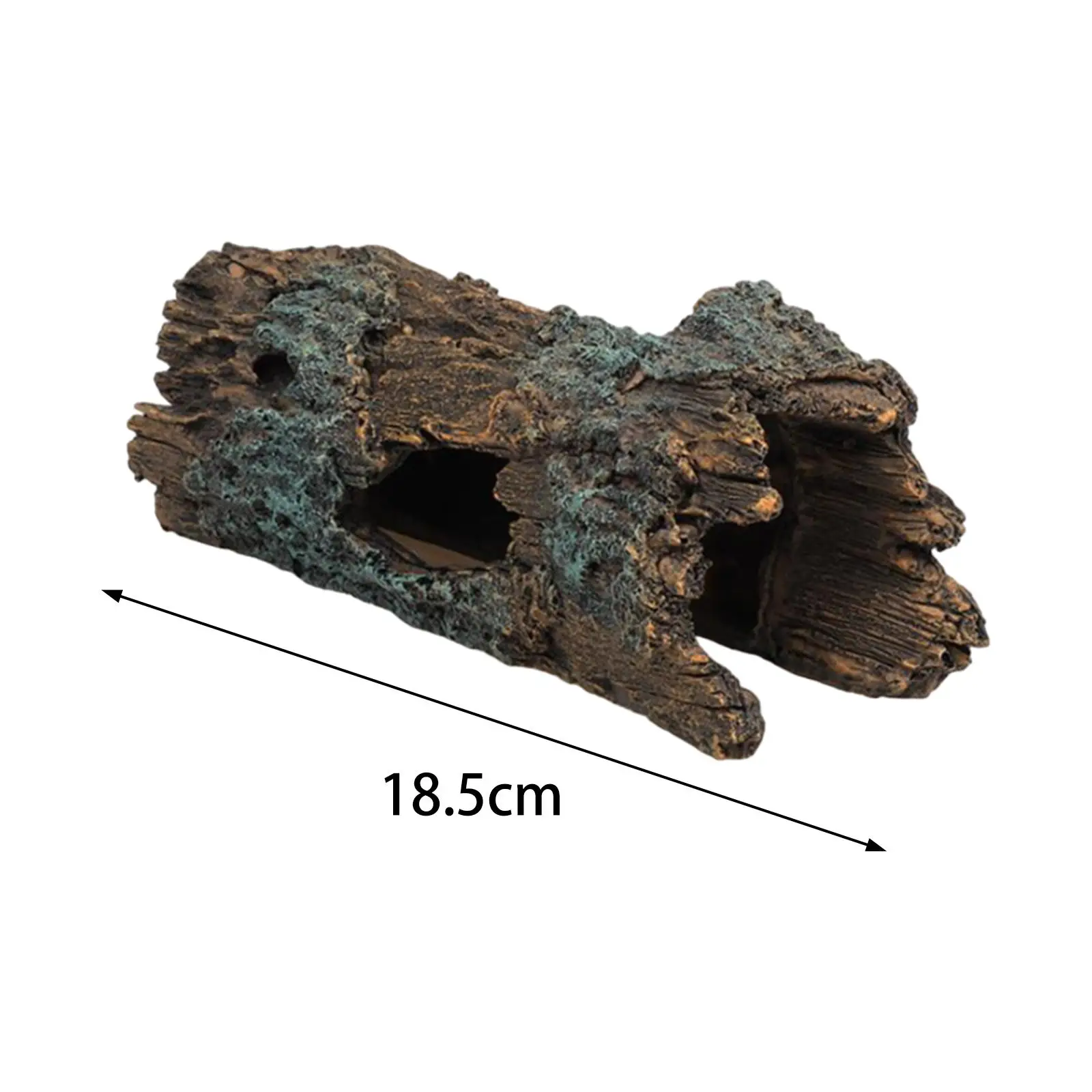 Fish Tank Hideout Landscaping Decoration Hollow Tree Trunk Resin Hollow Log for Betta Reptile Small Lizards Amphibians Fish